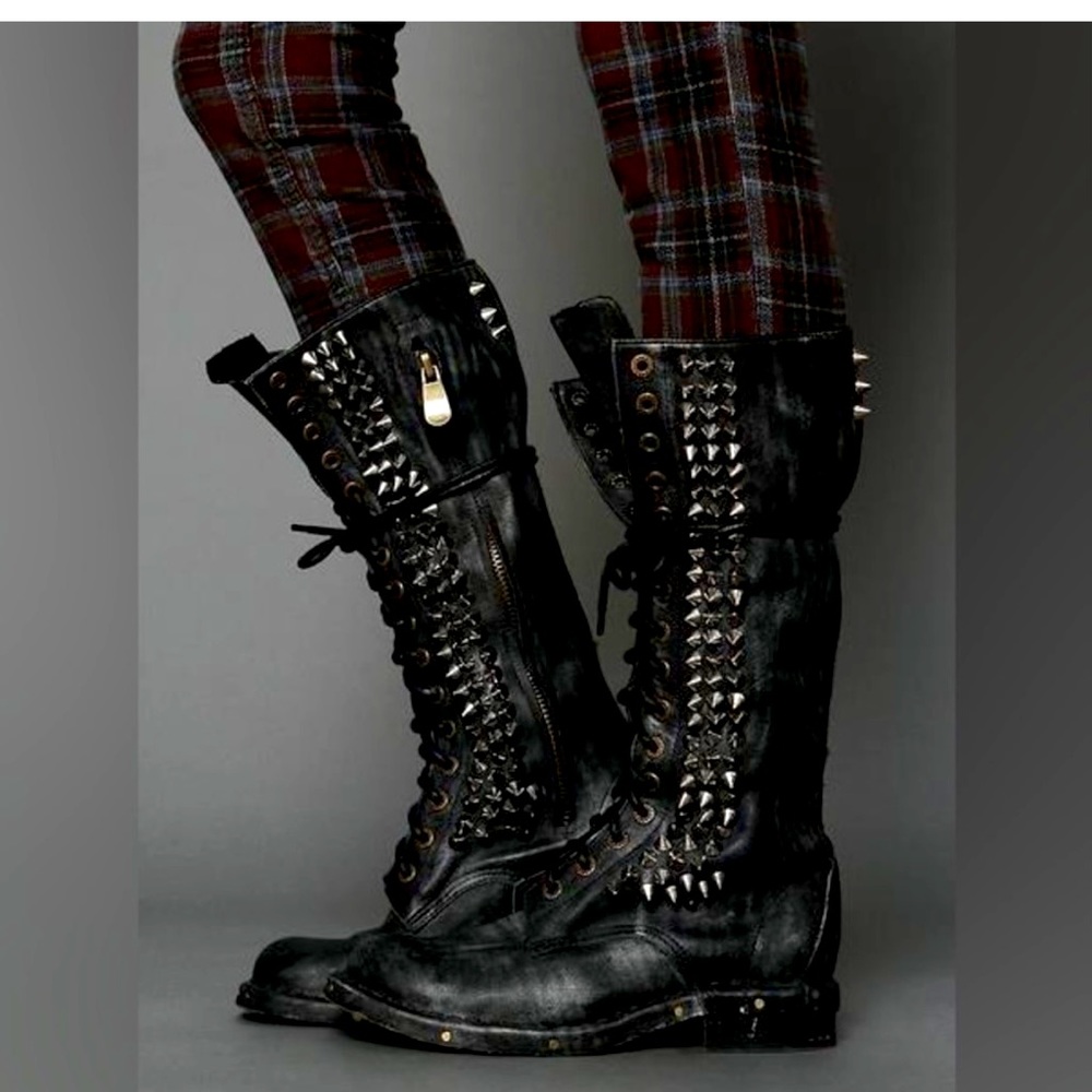 JEFFREY CAMPBELL STUDDED SEATTLE COMBAT BOOT